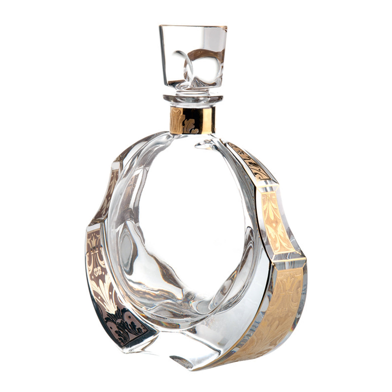 Vista Alegre Rinascente Case with Whisky Decanter with Gold