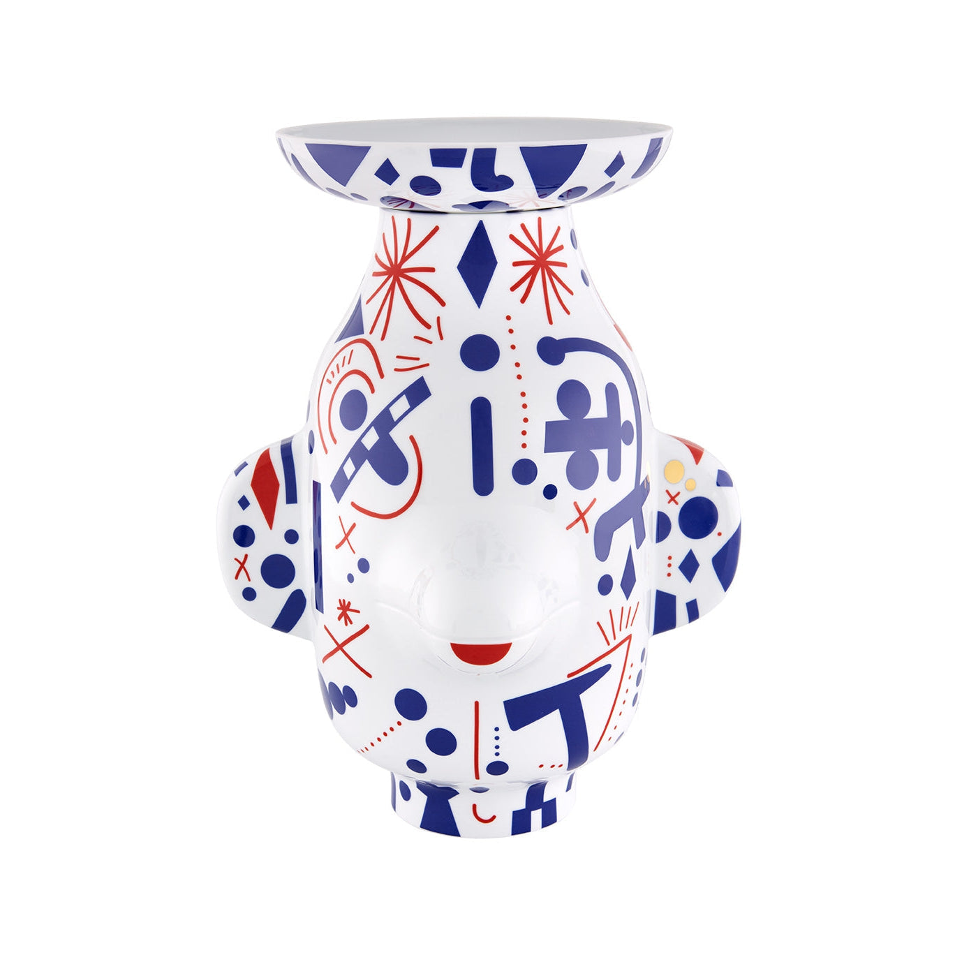 Vista Alegre Folkifunki Vase Grimace Whit Lid By Jaime Hayon