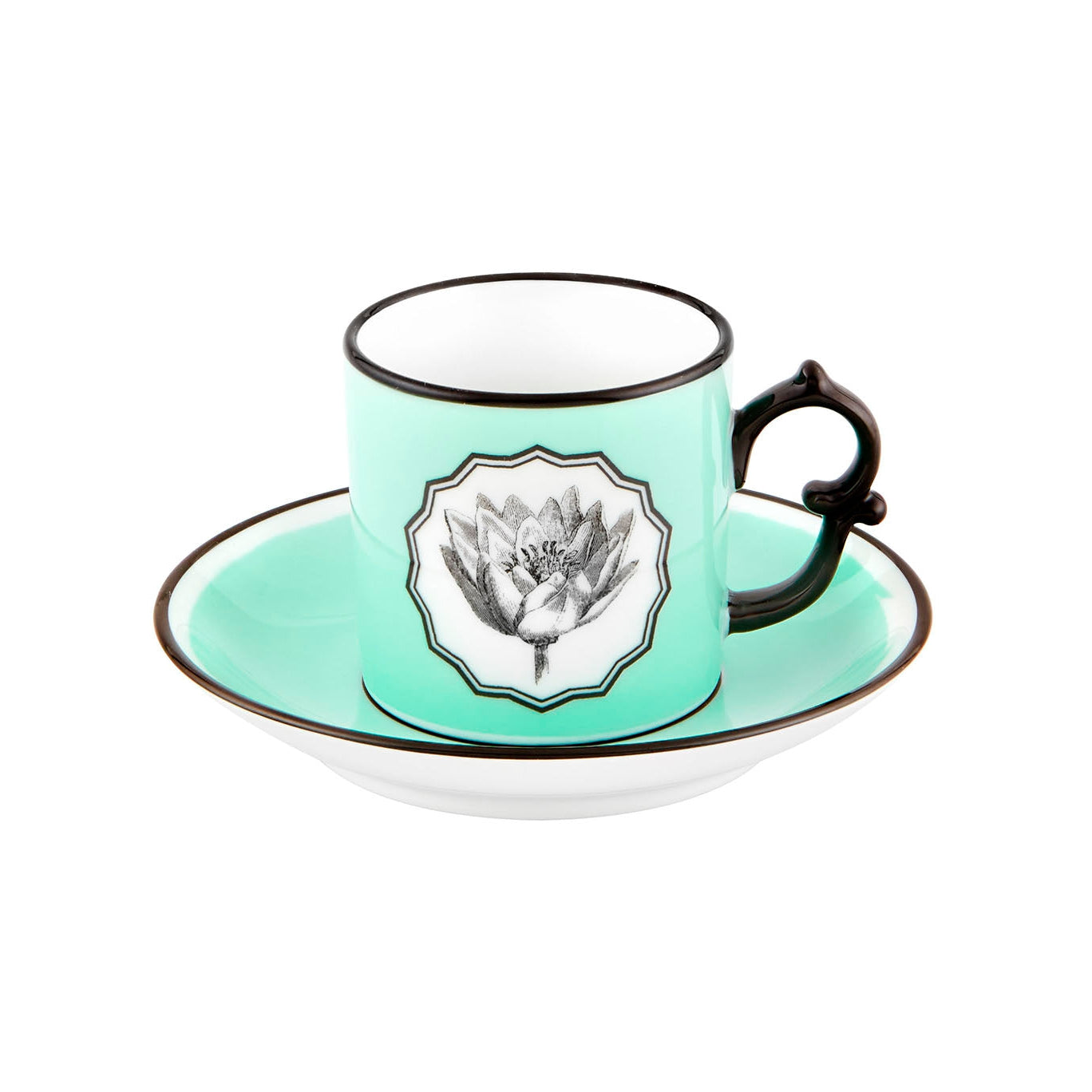 Vista Alegre Christian Lacroix - Herbariae Coffe Cups And Saucer Yellow And Green By Christian Lacroix - Set of 2