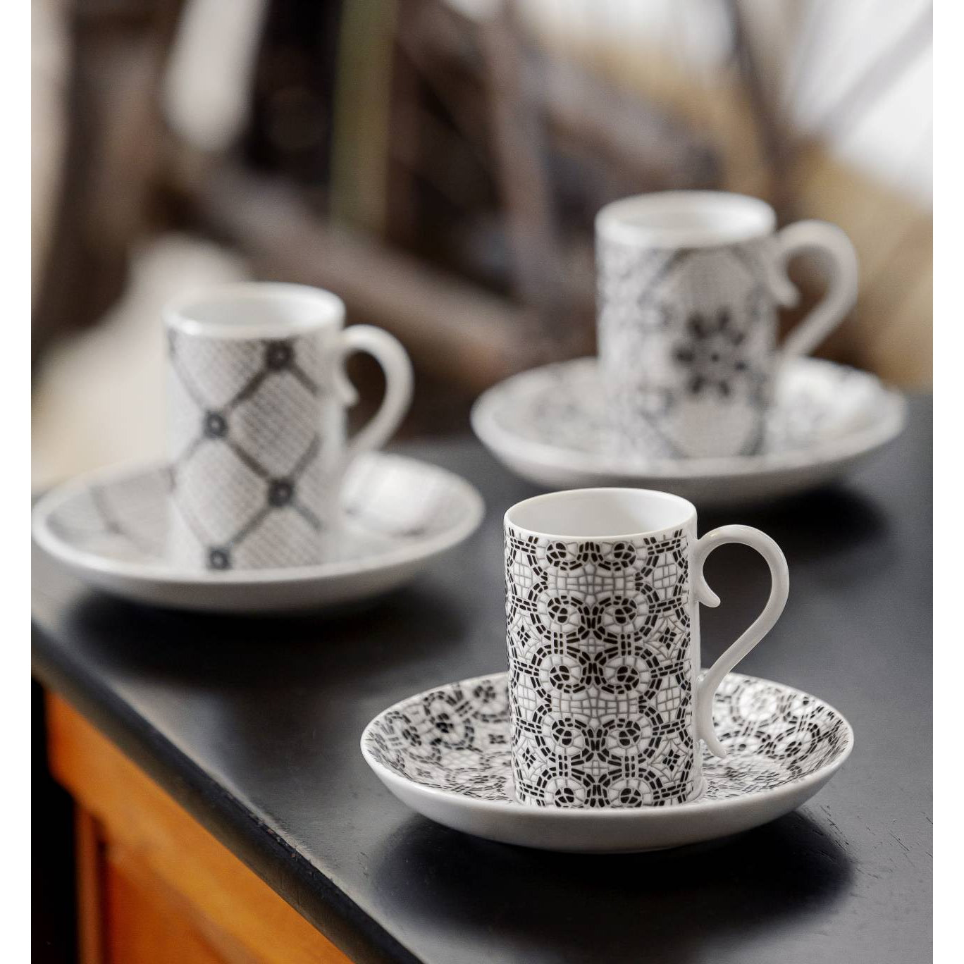 Vista Alegre Calcada Portuguesa Coffee Cups & Saucers By Manoela Medeiros - Set of 4