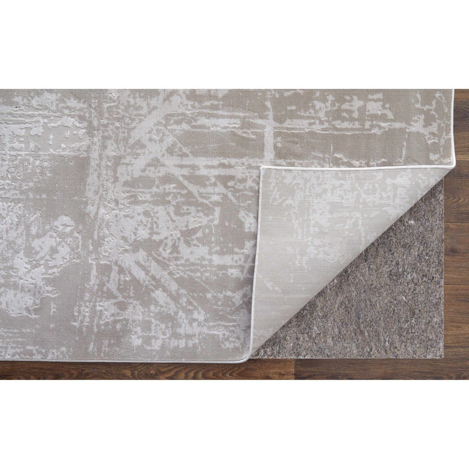 Feizy Prasad 39NAF Modern Abstract in Ivory/Taupe/Silver