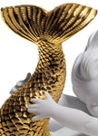 Lladro Playing at Sea Mermaid Figurine