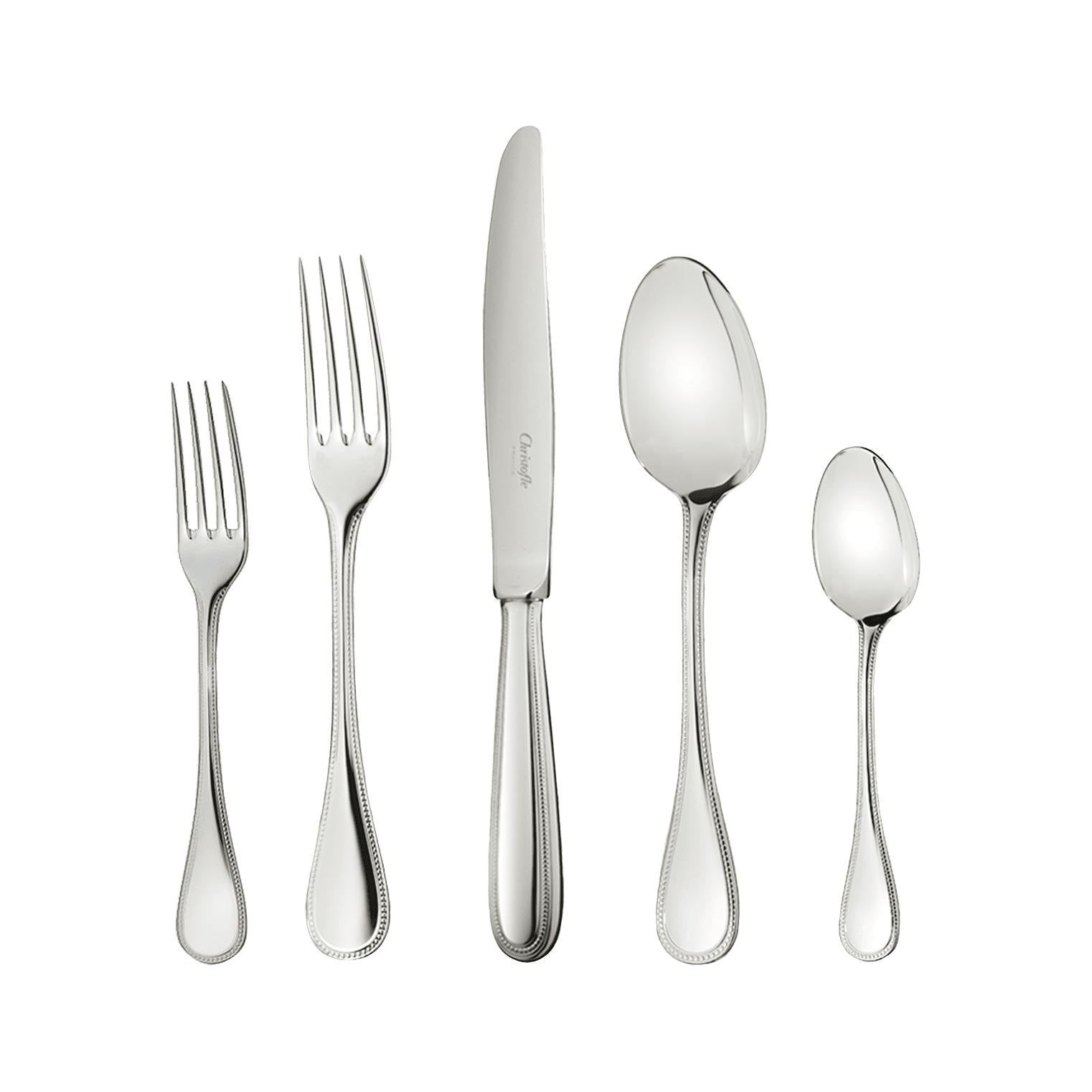 Christofle Perles Stainless Steel Flatware Set