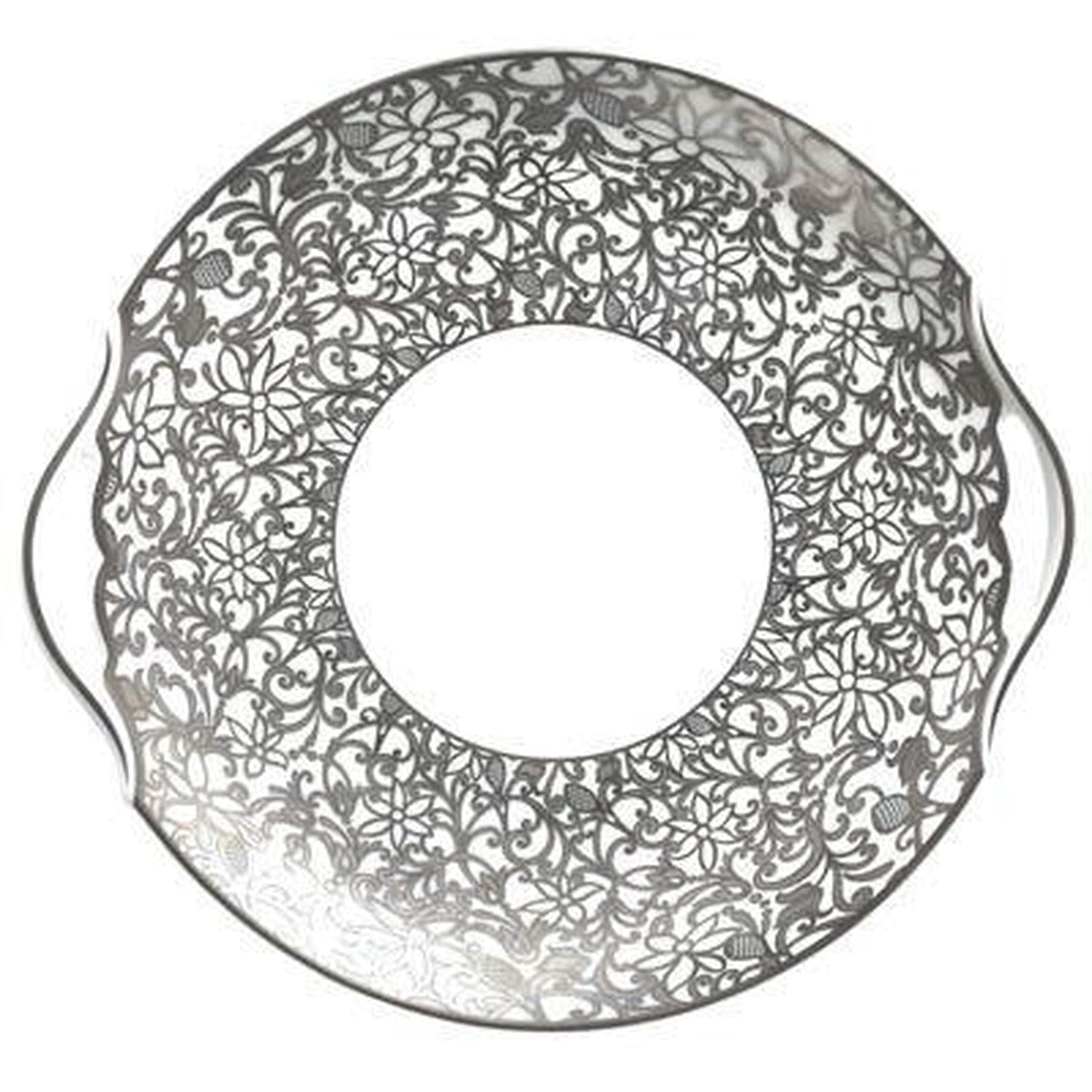 Raynaud Salamanque Platinum White Cake Dish With Hands