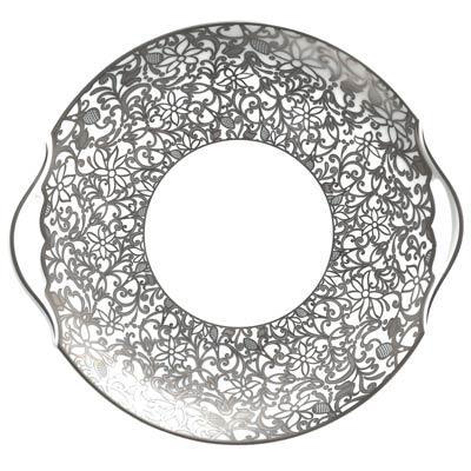 Raynaud Salamanque Platinum White Cake Dish With Hands
