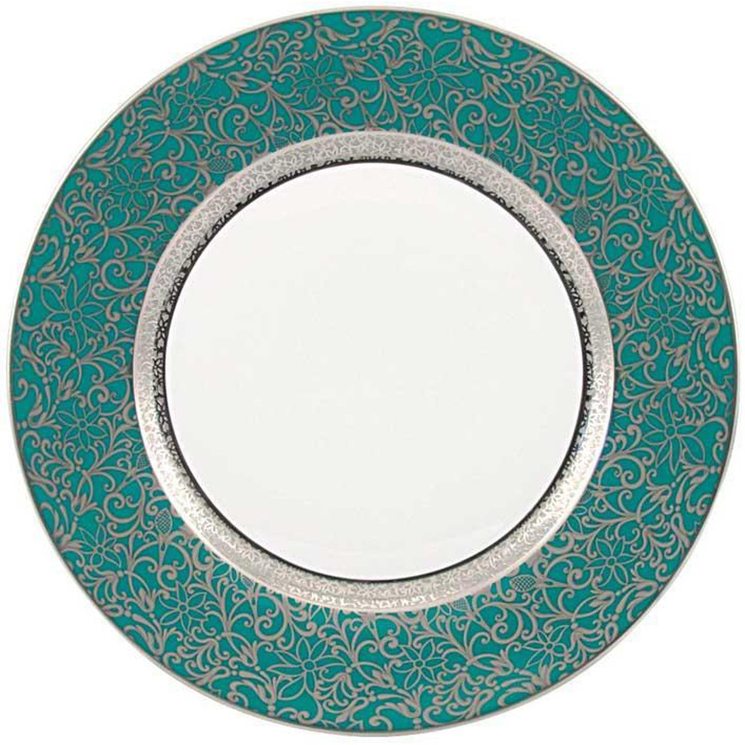 Raynaud Tolede Platinum Turquoise American Dinner Plate