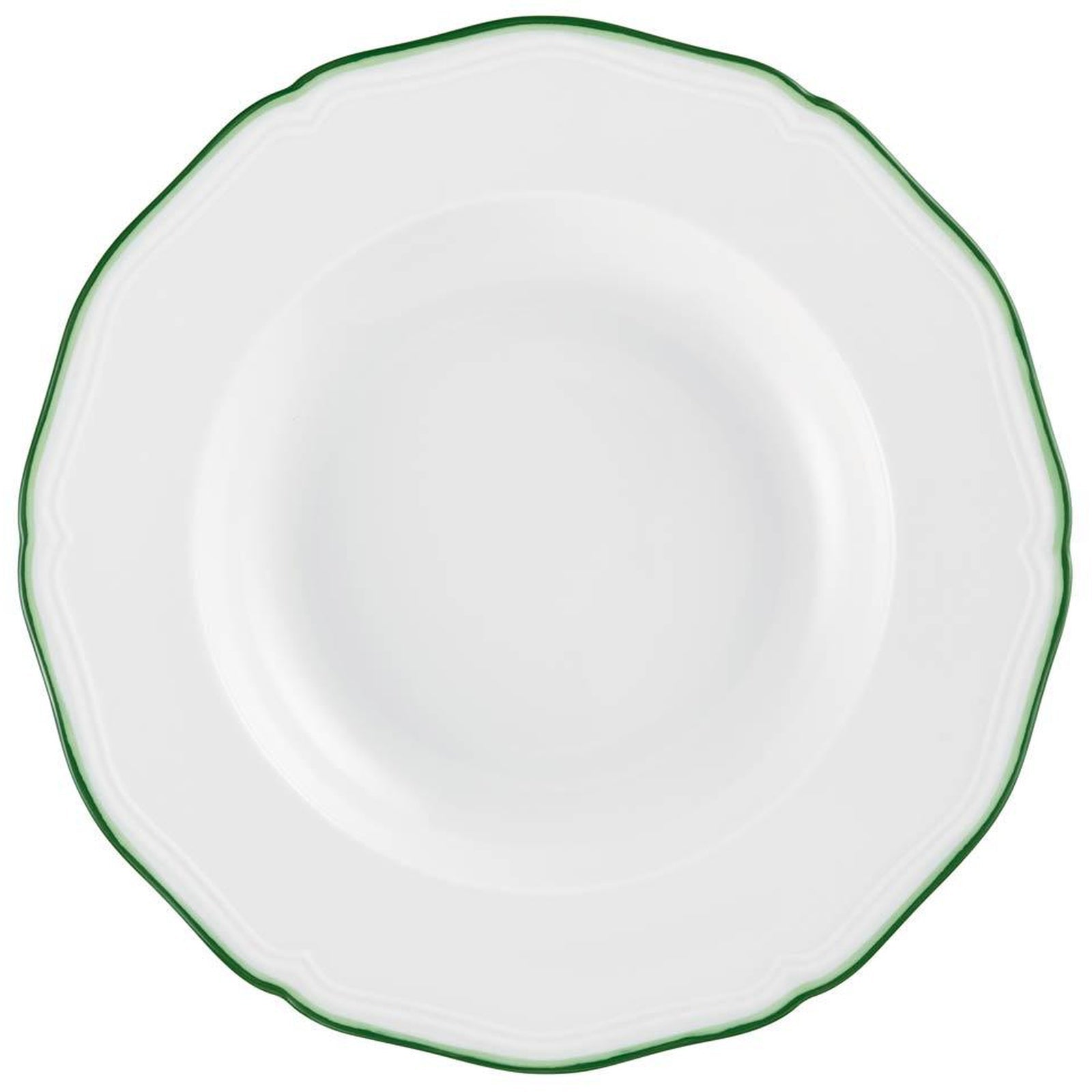 Raynaud Touraine Double Filet Vert Rim Plate Deep