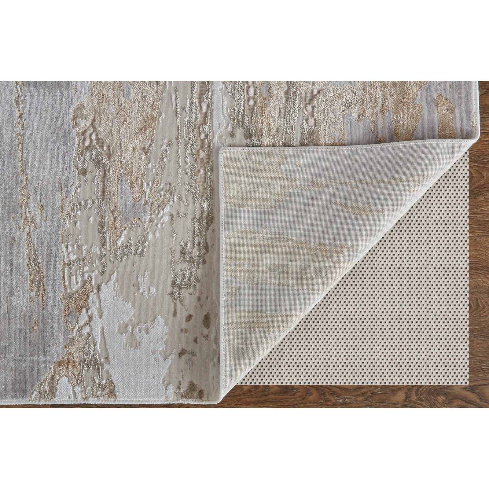 Feizy Laina 39G5F Transitional Abstract in Tan/Ivory