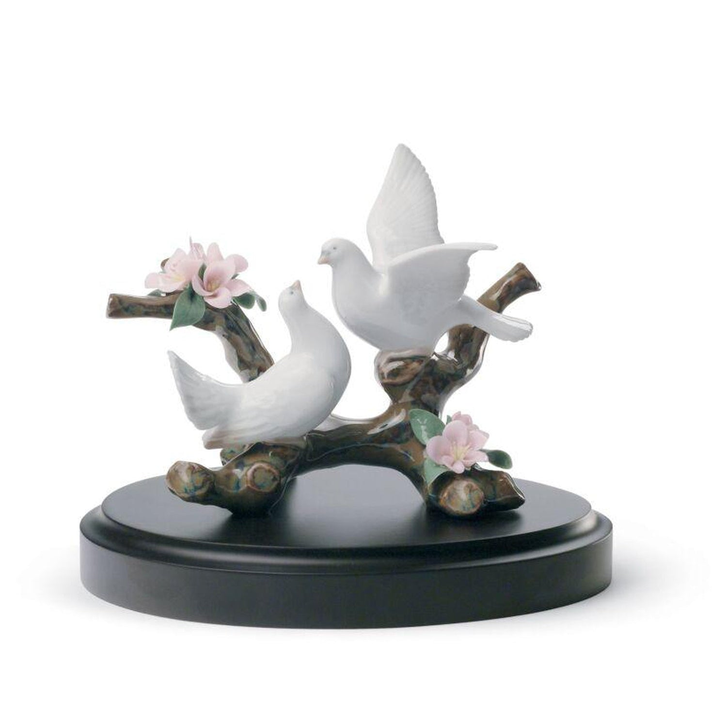 Lladro Doves on A Cherry Tree Figurine