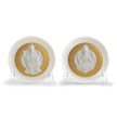 Lladro Goddes Lakshmi and Lord Ganesha Decorative Plates Set Golden Lustre