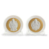 Lladro Goddes Lakshmi and Lord Ganesha Decorative Plates Set Golden Lustre