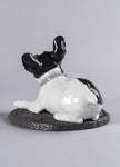 Lladro French Bulldog with Macarons Dog Figurine