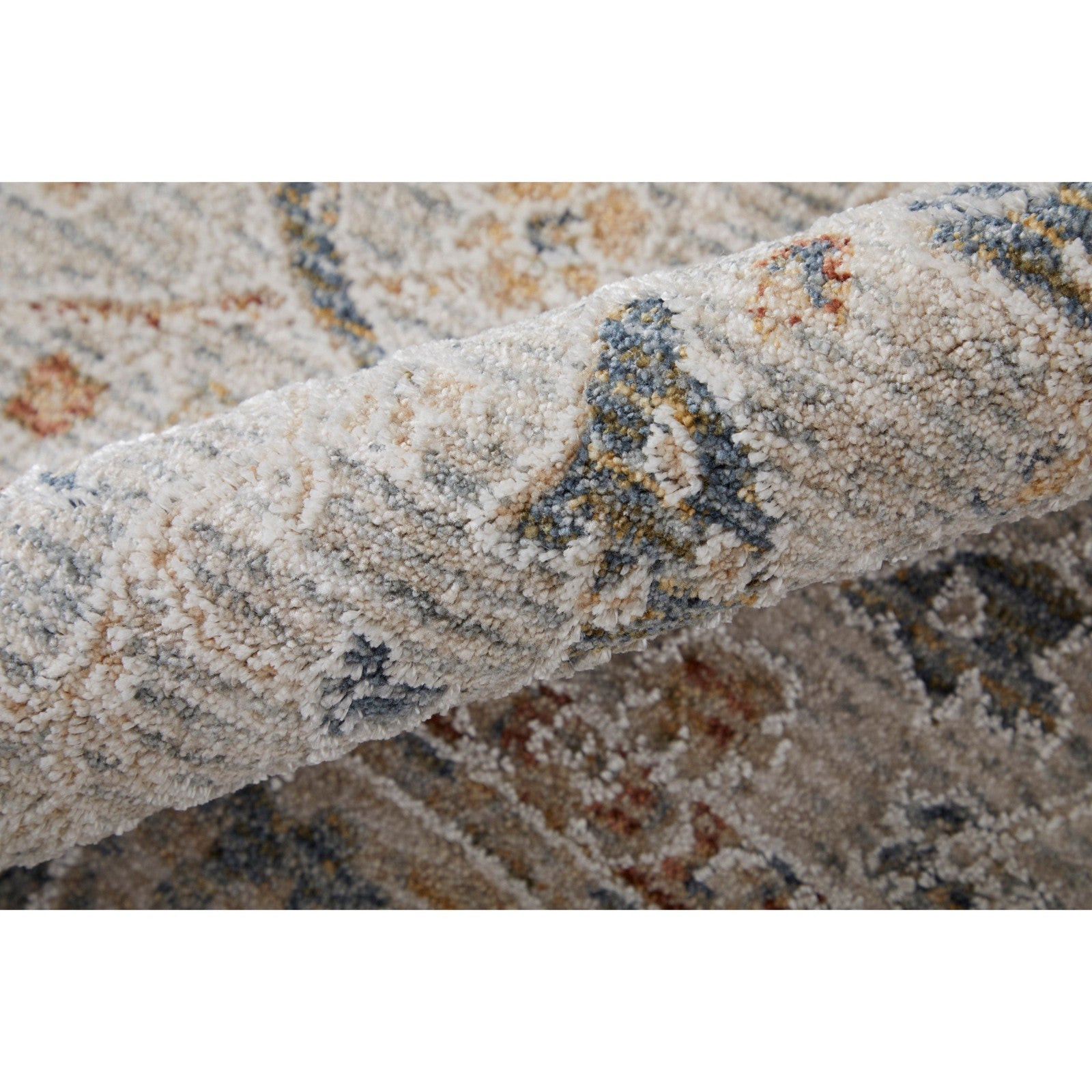 Feizy Pasha 39M4F Transitional Ikat in Ivory/Blue/Taupe