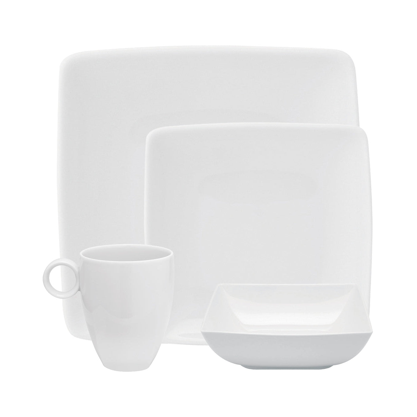 Vista Alegre Carre White Set of 4 Plate Pieces