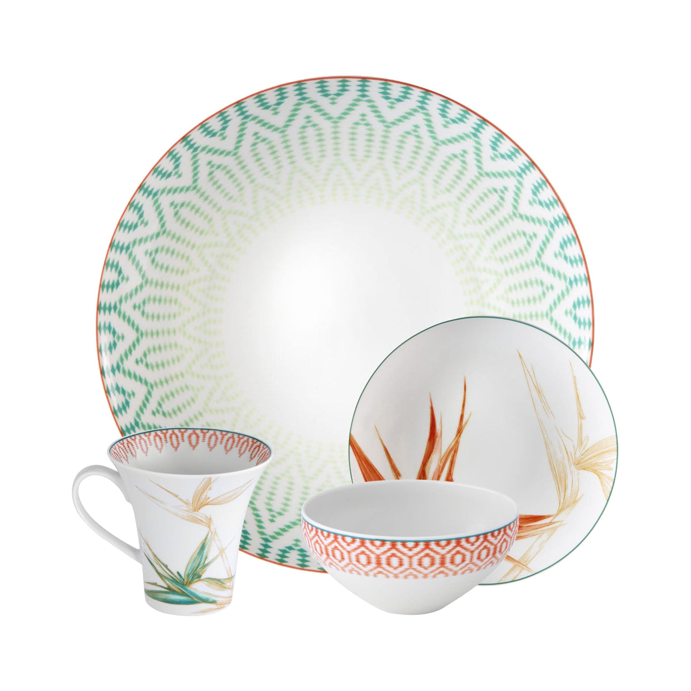 Vista Alegre Fiji Set of 4 Plate Pieces
