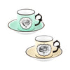 Vista Alegre Christian Lacroix - Herbariae Coffe Cups And Saucer Yellow And Green By Christian Lacroix - Set of 2