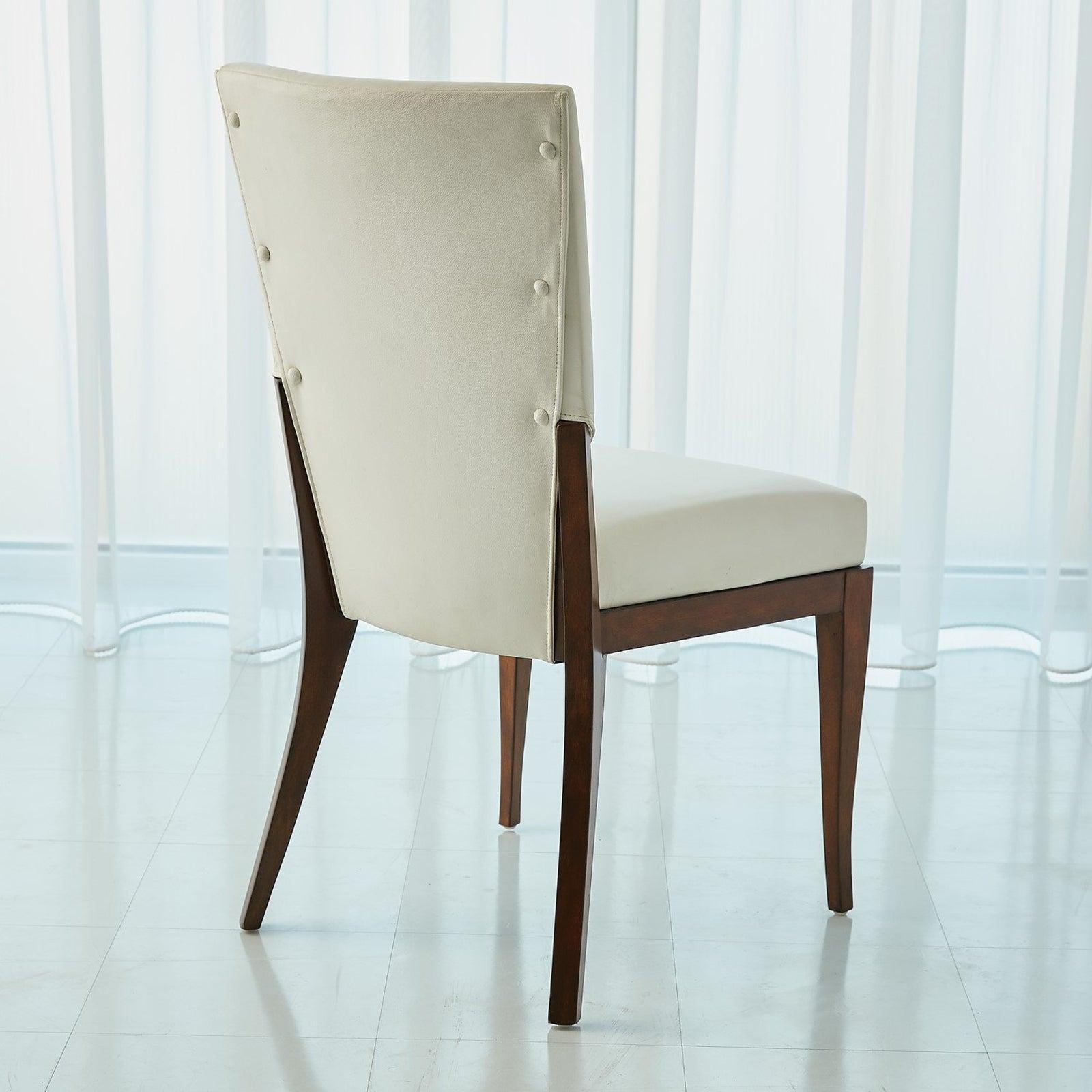 Global Views White Leather Opera Chair