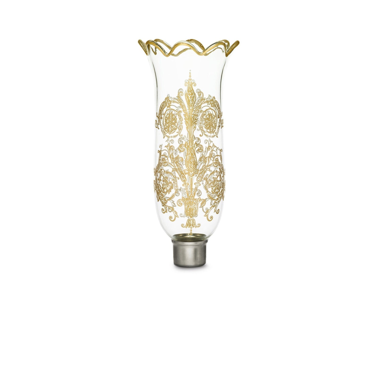 Baccarat Tulipe Hurricane Shade Scalloped Top Acanthus