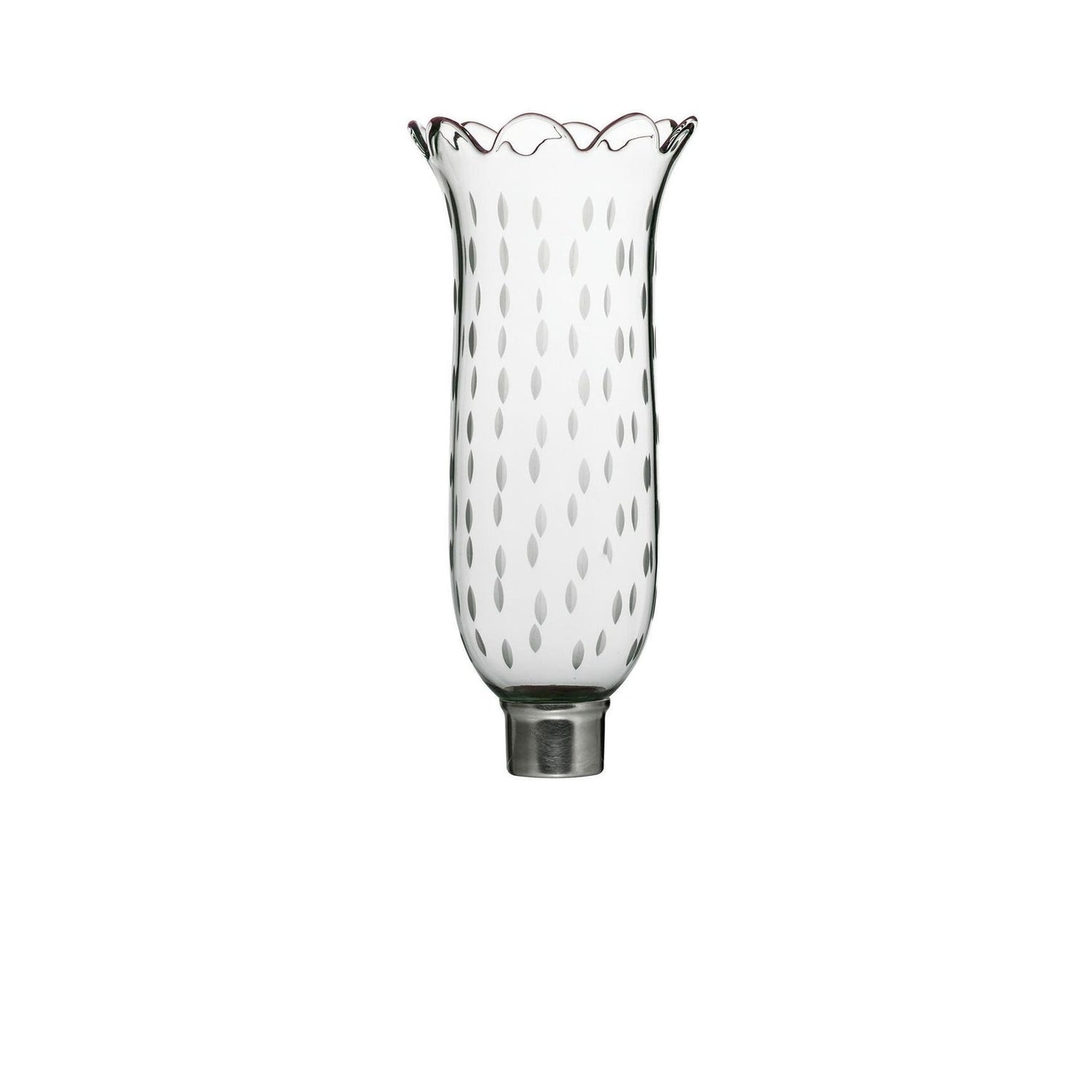 Baccarat Tulipe Hurricane Shade Scalloped Top Rice Grain