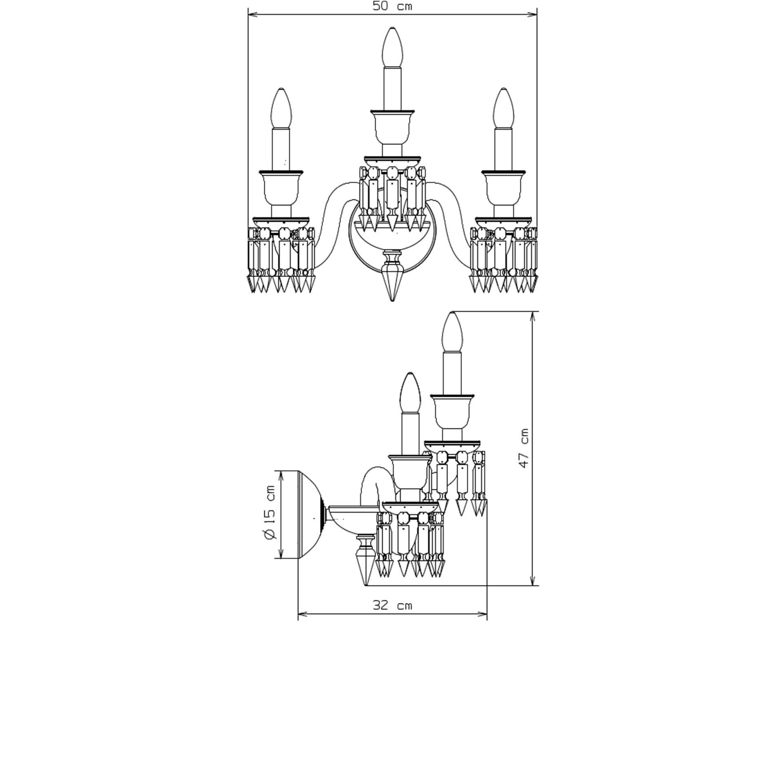 Baccarat Zénith Black Wall Sconce
