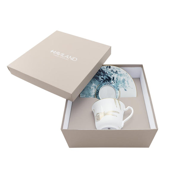 Haviland Ocean Xl Cappuccino Cup and Saucer