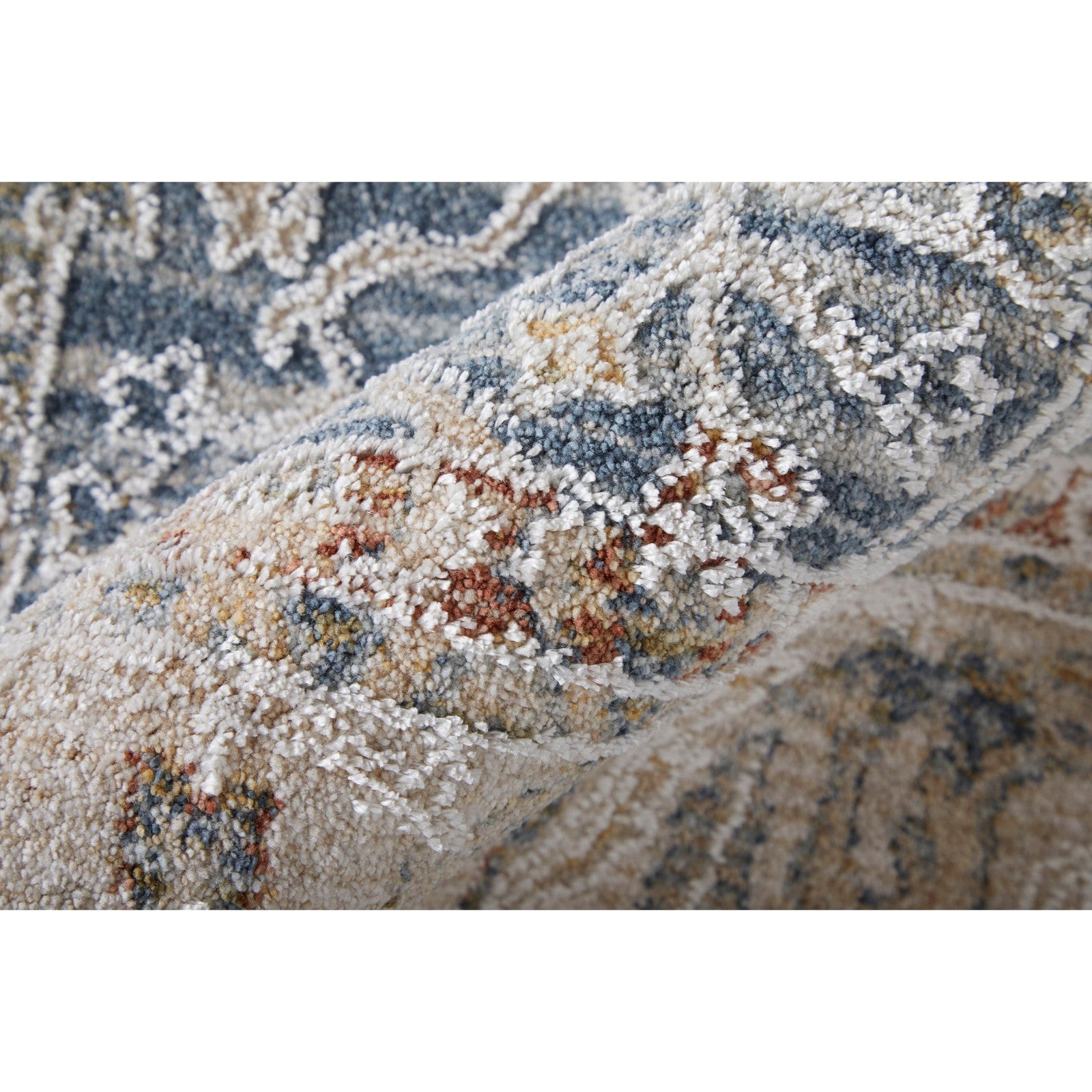 Feizy Pasha 39M4F Transitional Ikat in Blue/Taupe/Ivory
