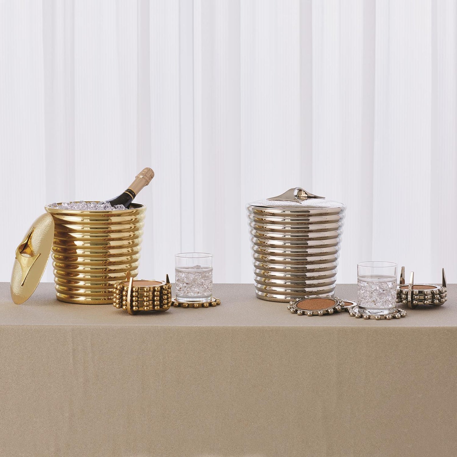 Global Views Brass Starburst Crown Coasters