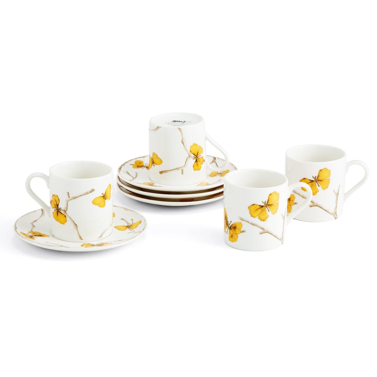 Michael Aram Butterfly Ginkgo Gold Demitasse - Set of 4