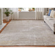 Feizy Waldor 39NBF Modern Abstract in Taupe/Brown/Silver