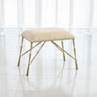 Global Views Muslin Cushion Antique Brass Spike Bench