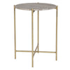 Modern Accents Travertine Stone Gold Frame Table
