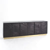 Global Views Charcoal Leather Forest Long Cabinet
