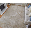 Feizy Waldor 39NBF Modern Abstract in Taupe/Brown/Silver