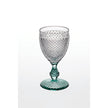 Vista Alegre Bicos Bicolor Goblet with Mint Stem - Set of 4