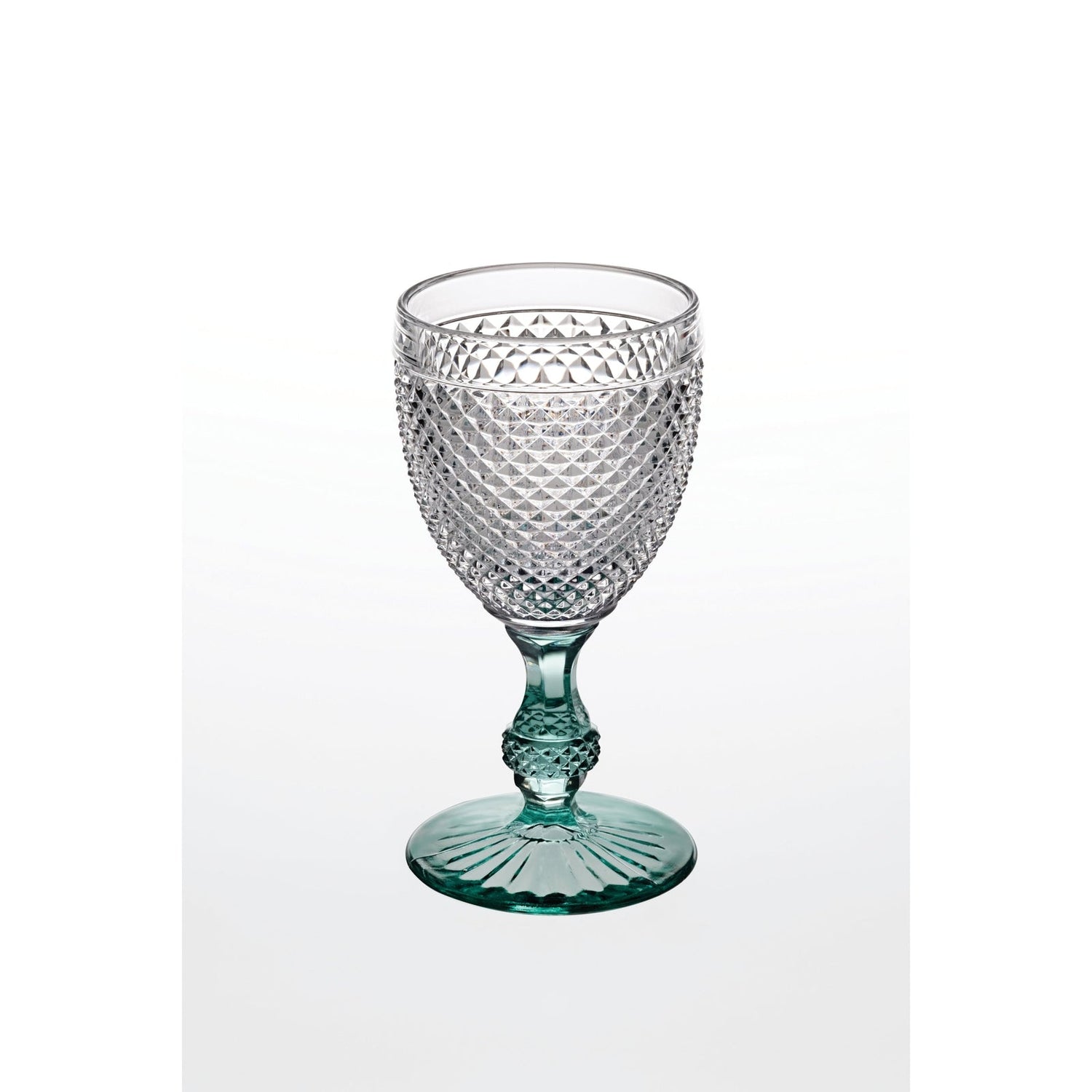 Vista Alegre Bicos Bicolor Goblet with Mint Stem - Set of 4