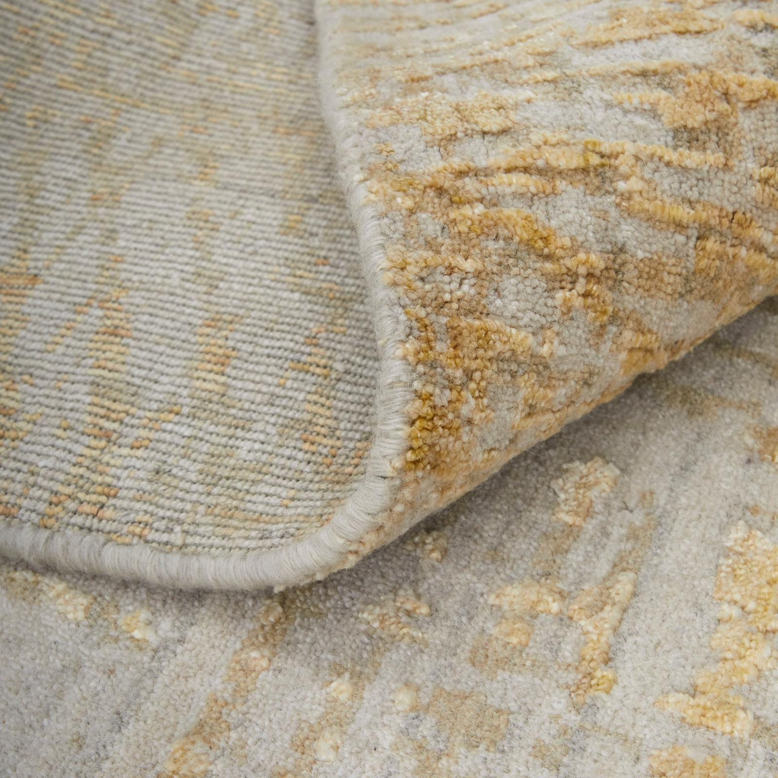 Feizy Eastfield 69FRF Modern Abstract Rug in Yellow/Ivory/Gold