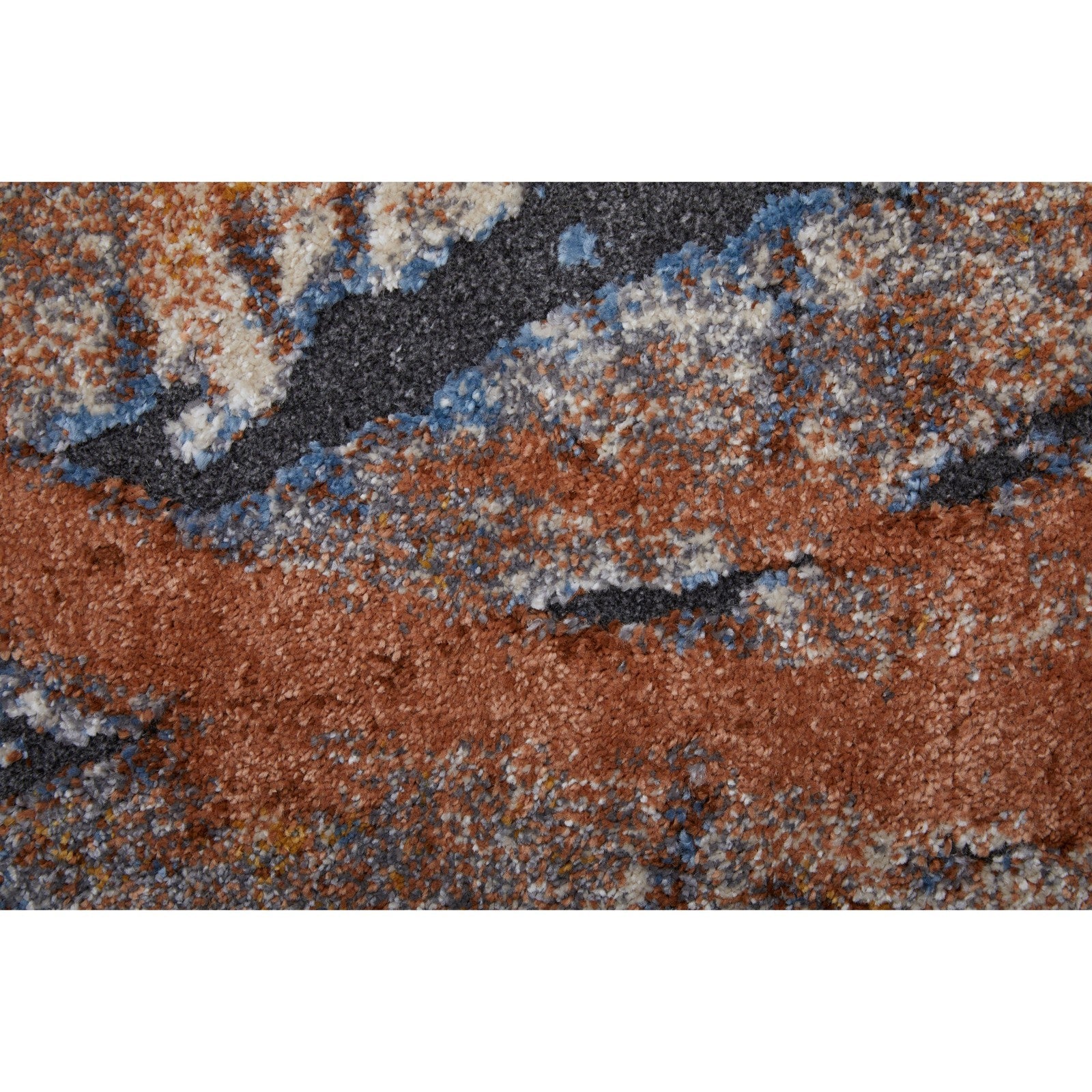 Feizy Gilmore 39MPF Modern Watercolor in Blue/Orange/Gray
