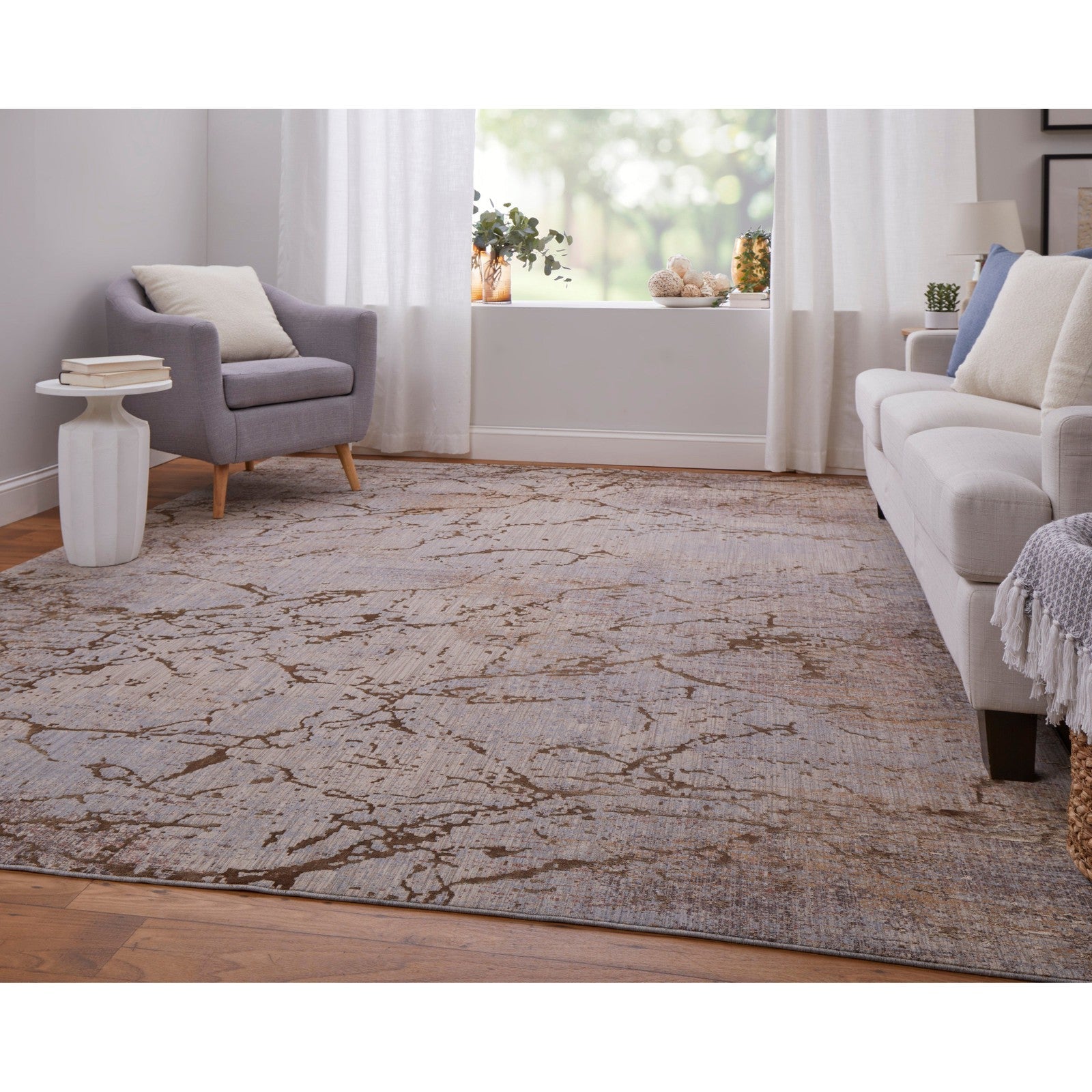 Feizy Pryor 39NEF Modern Abstract in Brown/Taupe/Tan