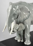 Lladro Leading The Way Elephants Sculpture