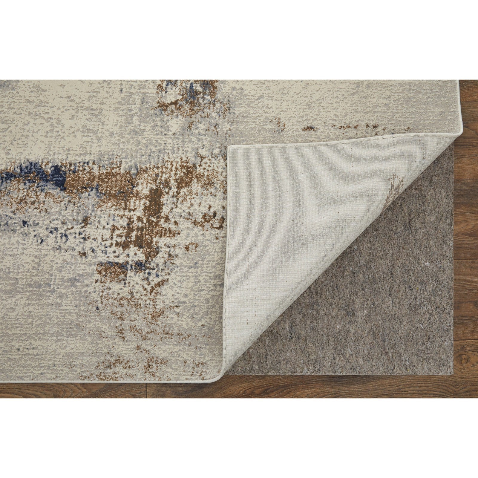 Feizy Clio 39LXF Modern Abstract in Ivory/Blue/Brown