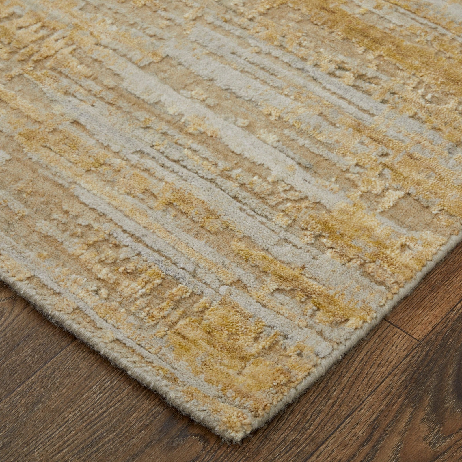 Feizy Eastfield 69FQF Modern Abstract in Yellow/Ivory/Gold