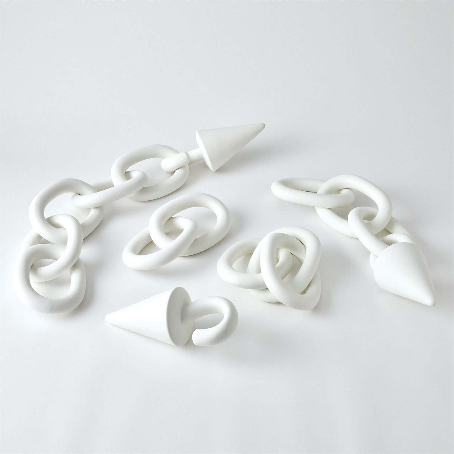 Global Views Matte White Connected Rings by Ashley Childers