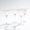 Global Views Clear Gold Rim Hammered Martini Glasses