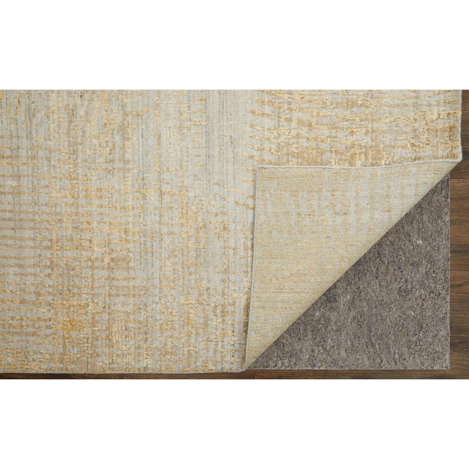 Feizy Eastfield 69FRF Modern Abstract Rug in Yellow/Ivory/Gold