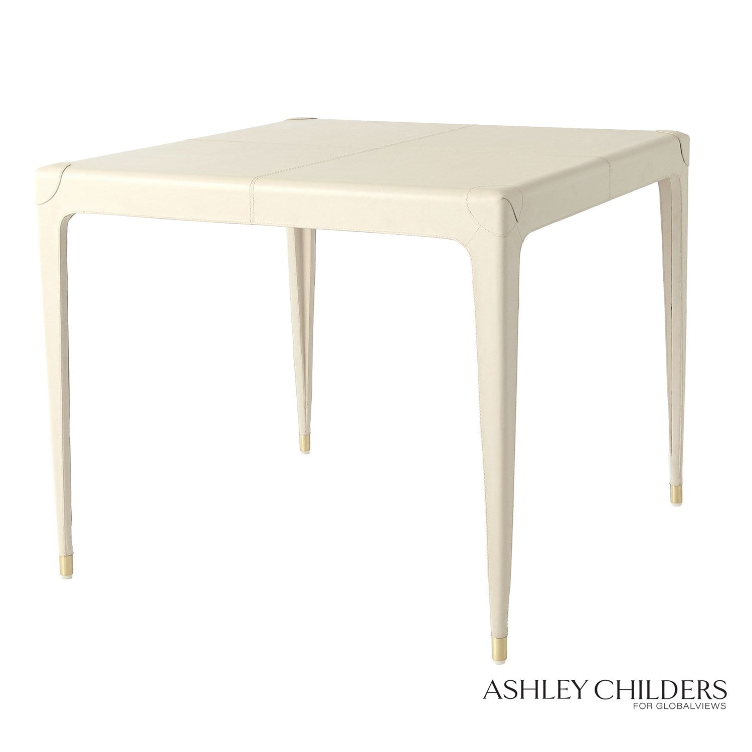 Global Views Mist Leather Tiburtina Game Table by Ashley Childers