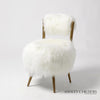 Global Views White Hailey Chair Mongolian Lamb by Ashley Childers