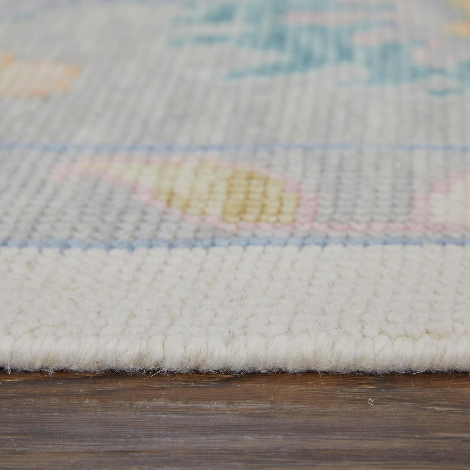 Feizy Karina 69G9F Transitional Floral & Botanical Rug in Ivory/Orange/Blue