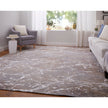 Feizy Pryor 39NHF Modern Abstract in Taupe/Brown/White