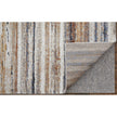 Feizy Gilmore 39MQF Modern Stripes in Ivory/Orange/Gray