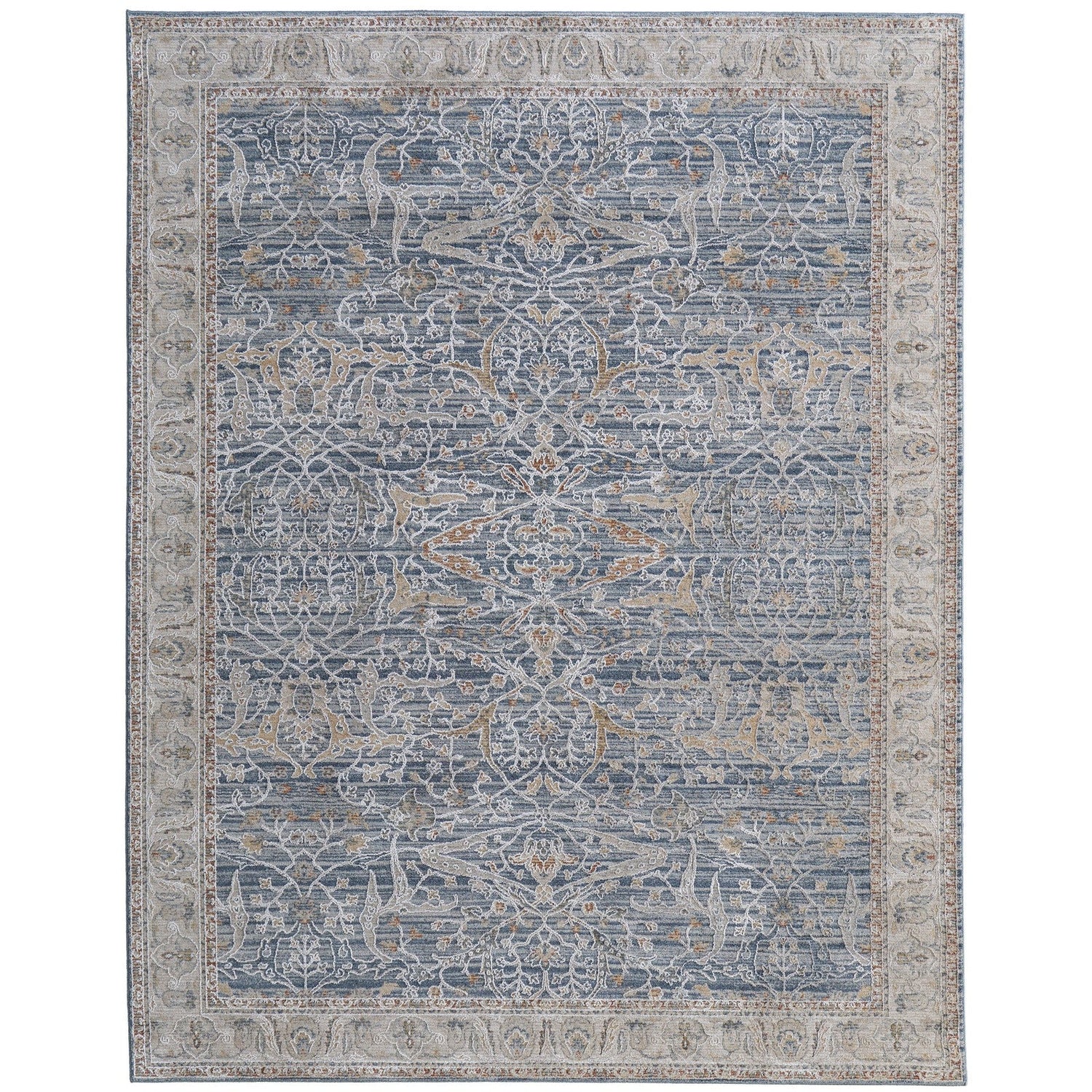 Feizy Pasha 39M4F Transitional Ikat in Blue/Taupe/Ivory